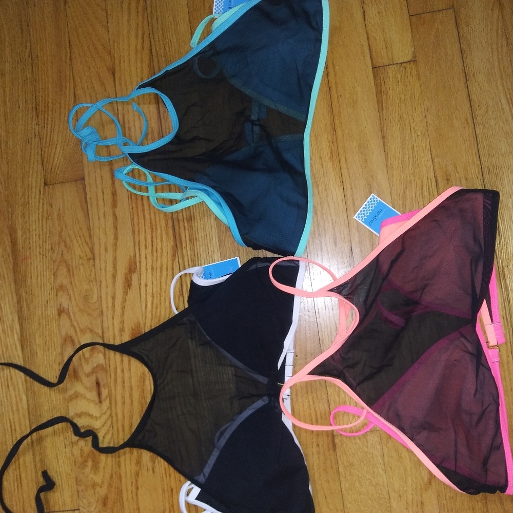 Lot three bikini tops womens size large 11-13 new